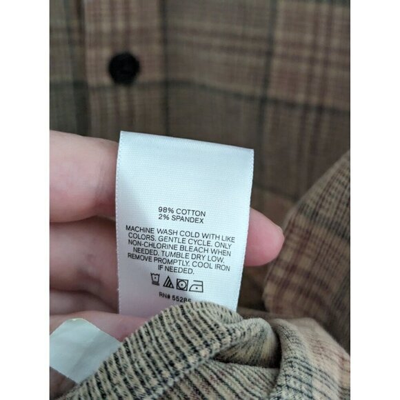 NWOT Express Plaid Stretch Corduroy Button Down Men's Shirt Size M - Picture 6 of 8